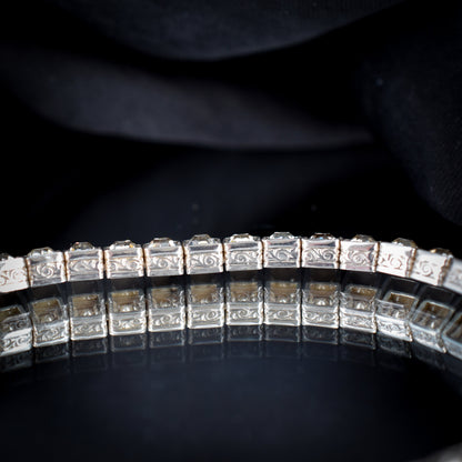 Art Deco Diamond Paste Silver Tennis Line Bracelet | Antique Vintage