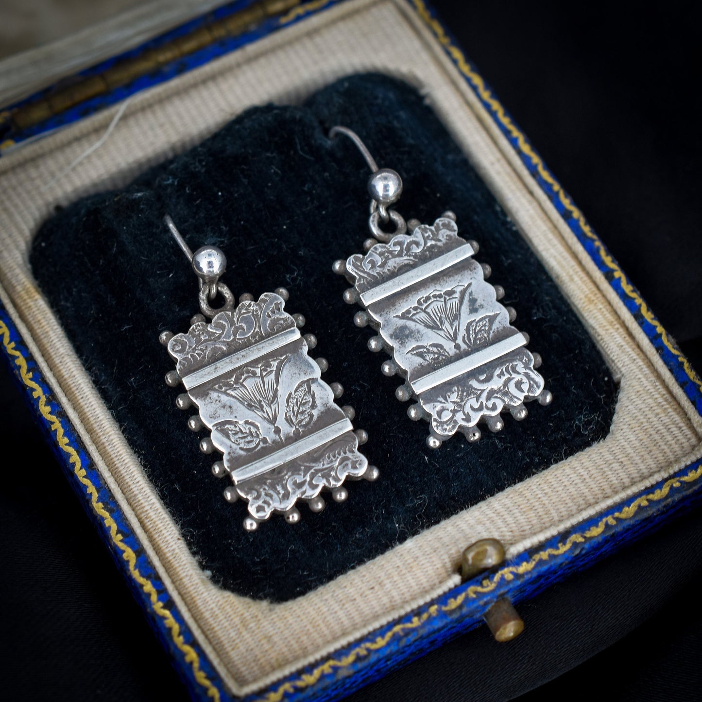 Antique Victorian Silver Aesthetic Drop Dangle Earrings