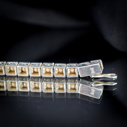 Art Deco Diamond Paste Silver Tennis Line Bracelet | Antique Vintage