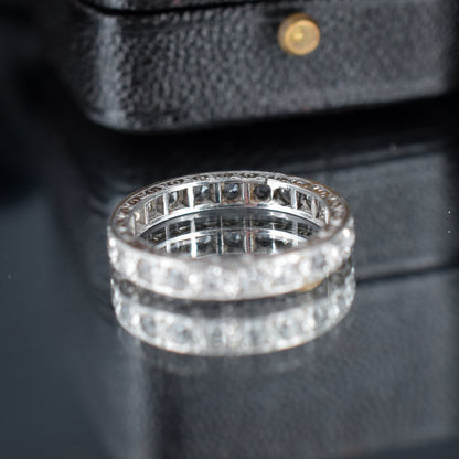 Art Deco Spinel 9ct White Gold Full Eternity Band Ring | Vintage