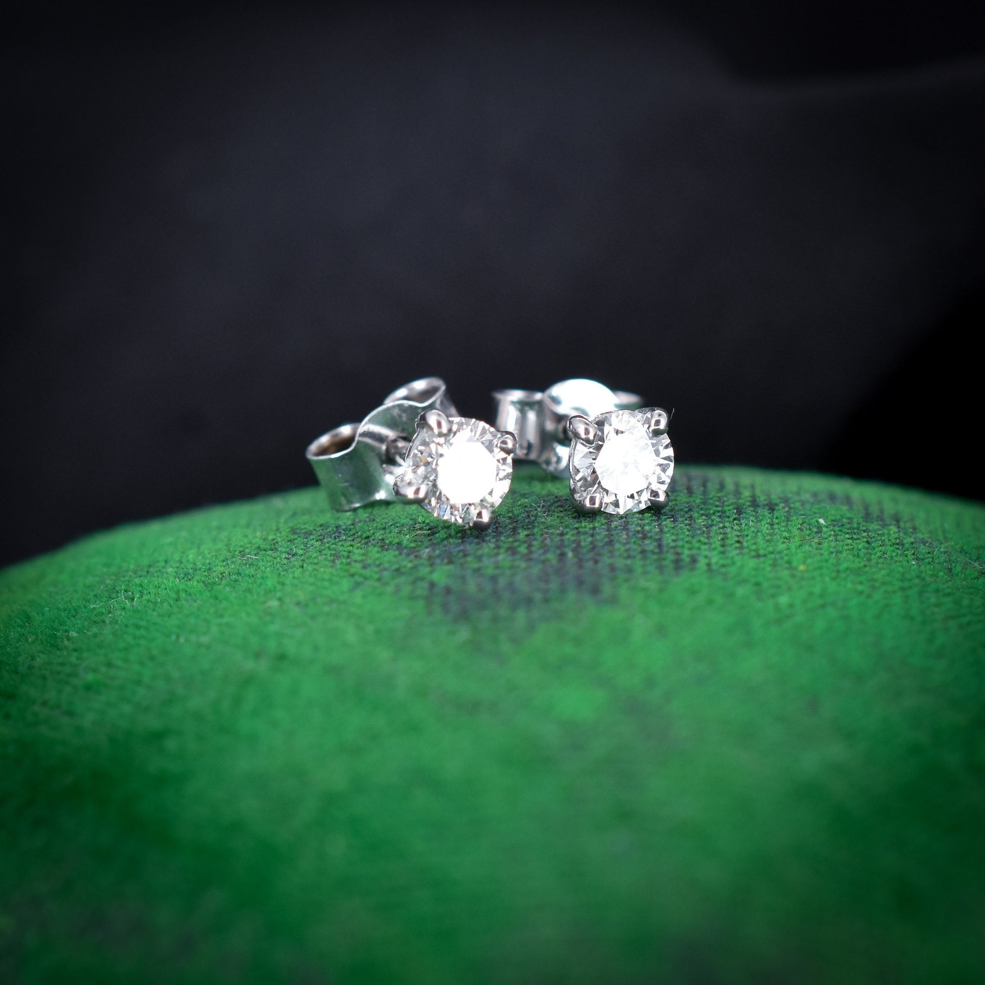 0.50ct Round Diamond 18ct White Gold Stud Earrings - Studs