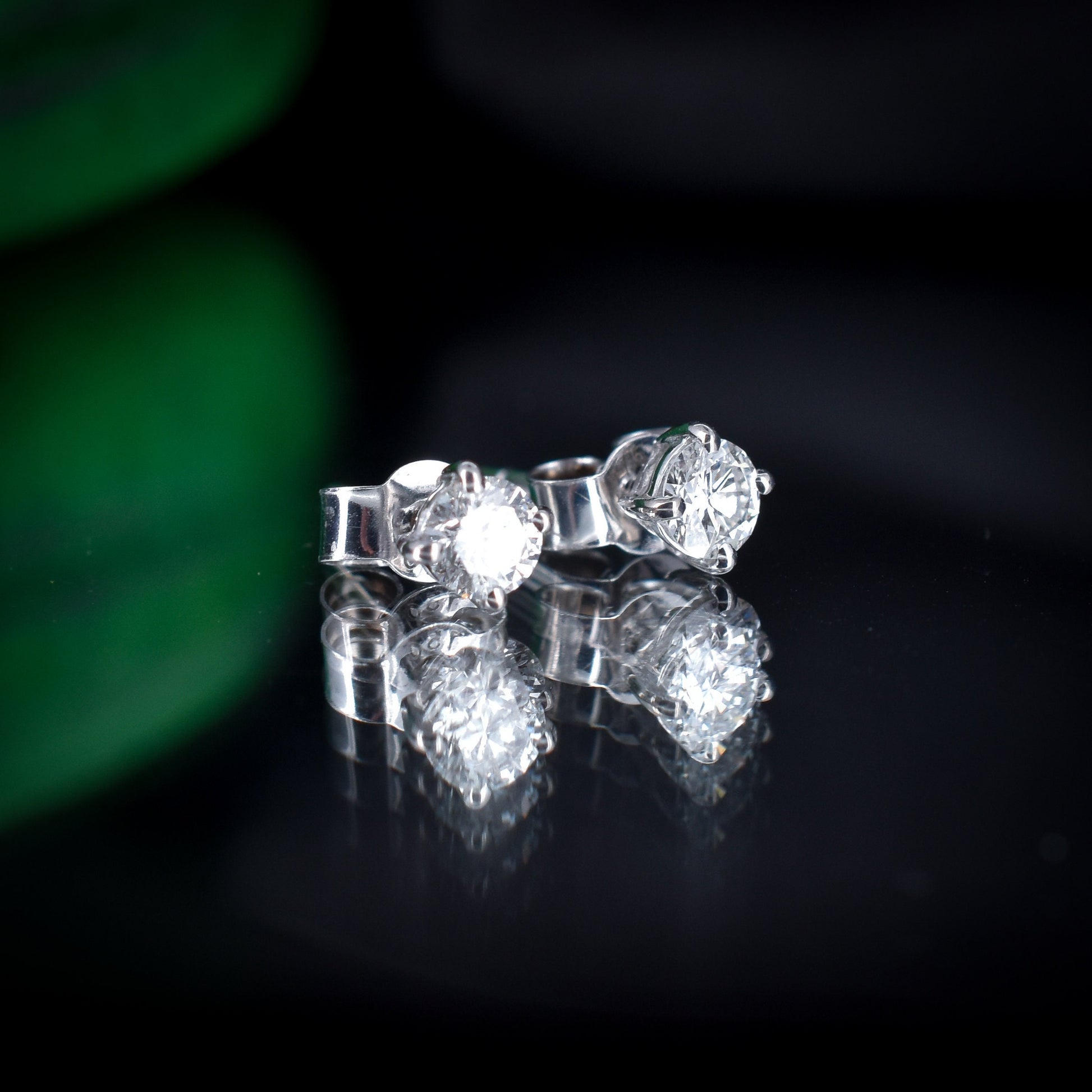 0.50ct Round Diamond 18ct White Gold Stud Earrings - Studs