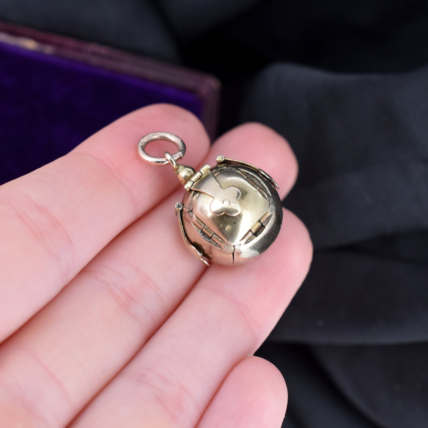 Vintage 9ct Gold and Silver Masonic Ball Charm Pendant