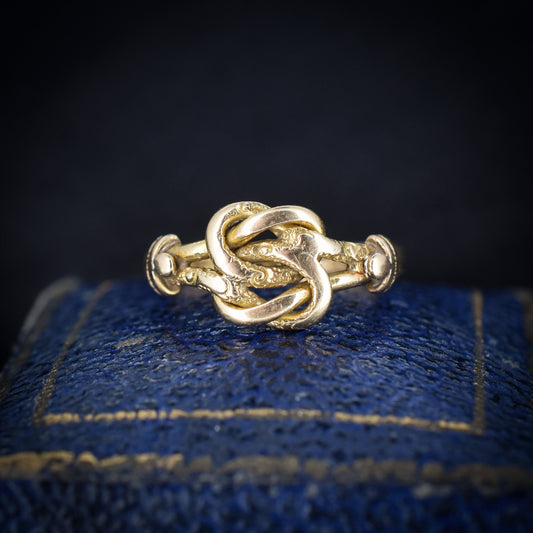 Antique Victorian Lovers Knot 18ct Yellow Gold Ring | Dated 1900
