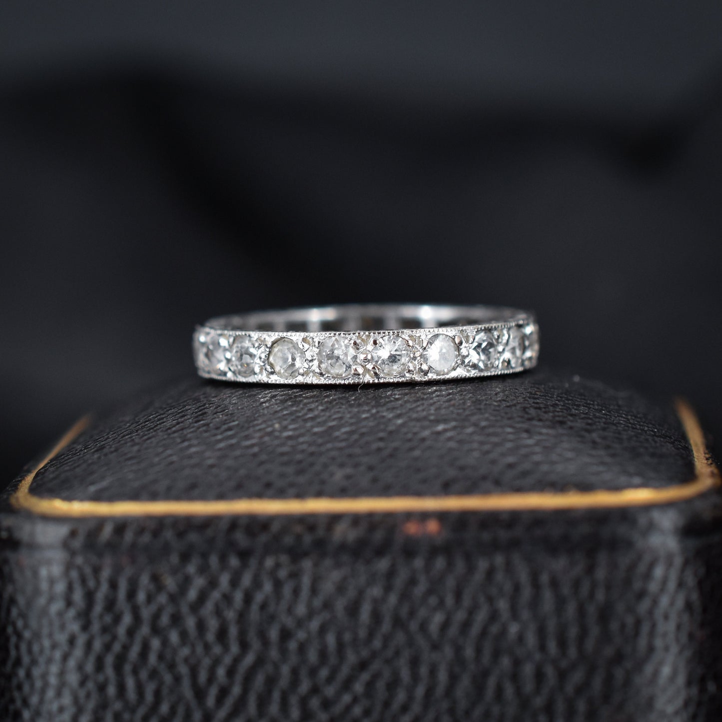 Art Deco Spinel 9ct White Gold Full Eternity Band Ring | Vintage