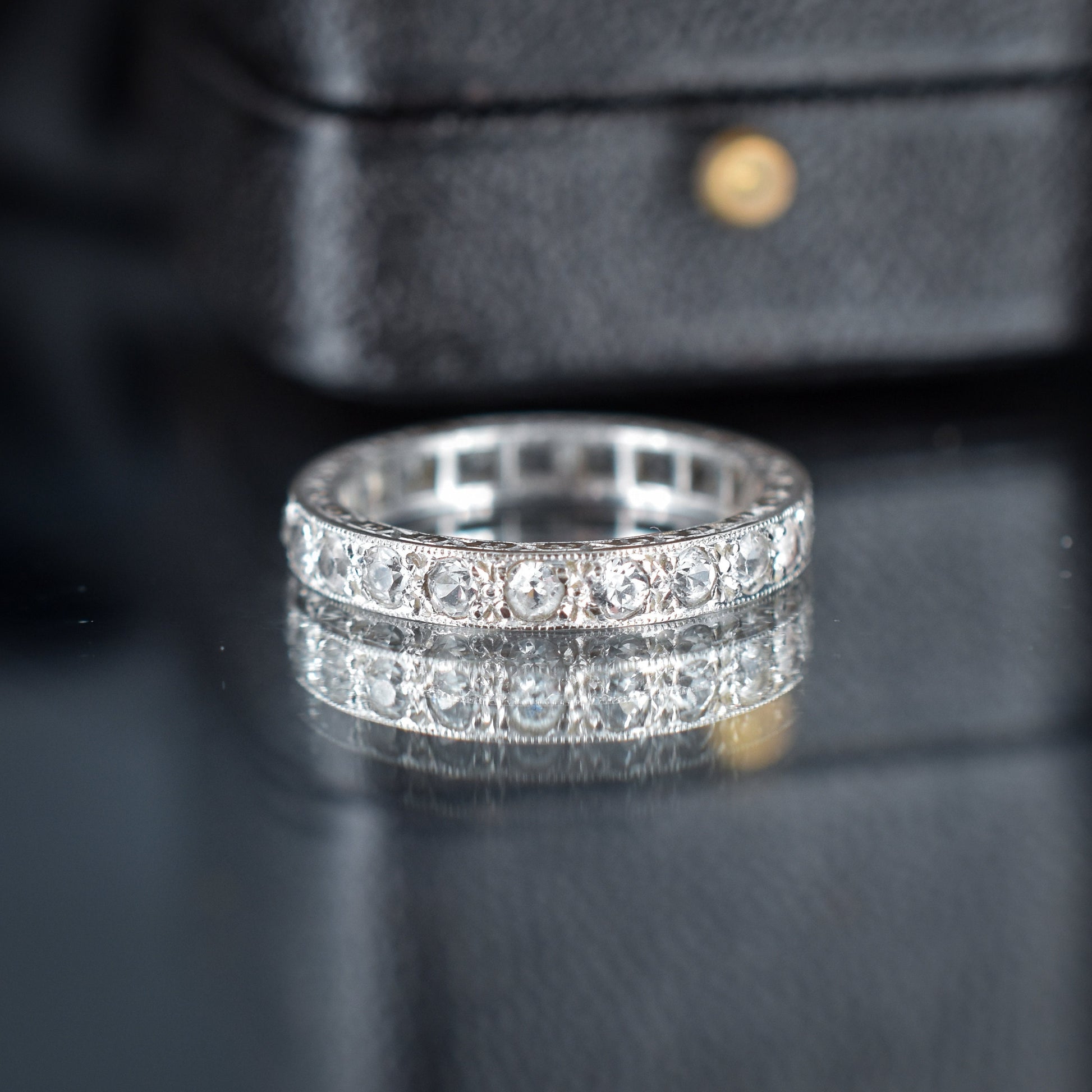 Art Deco Spinel 9ct White Gold Full Eternity Band Ring | Vintage