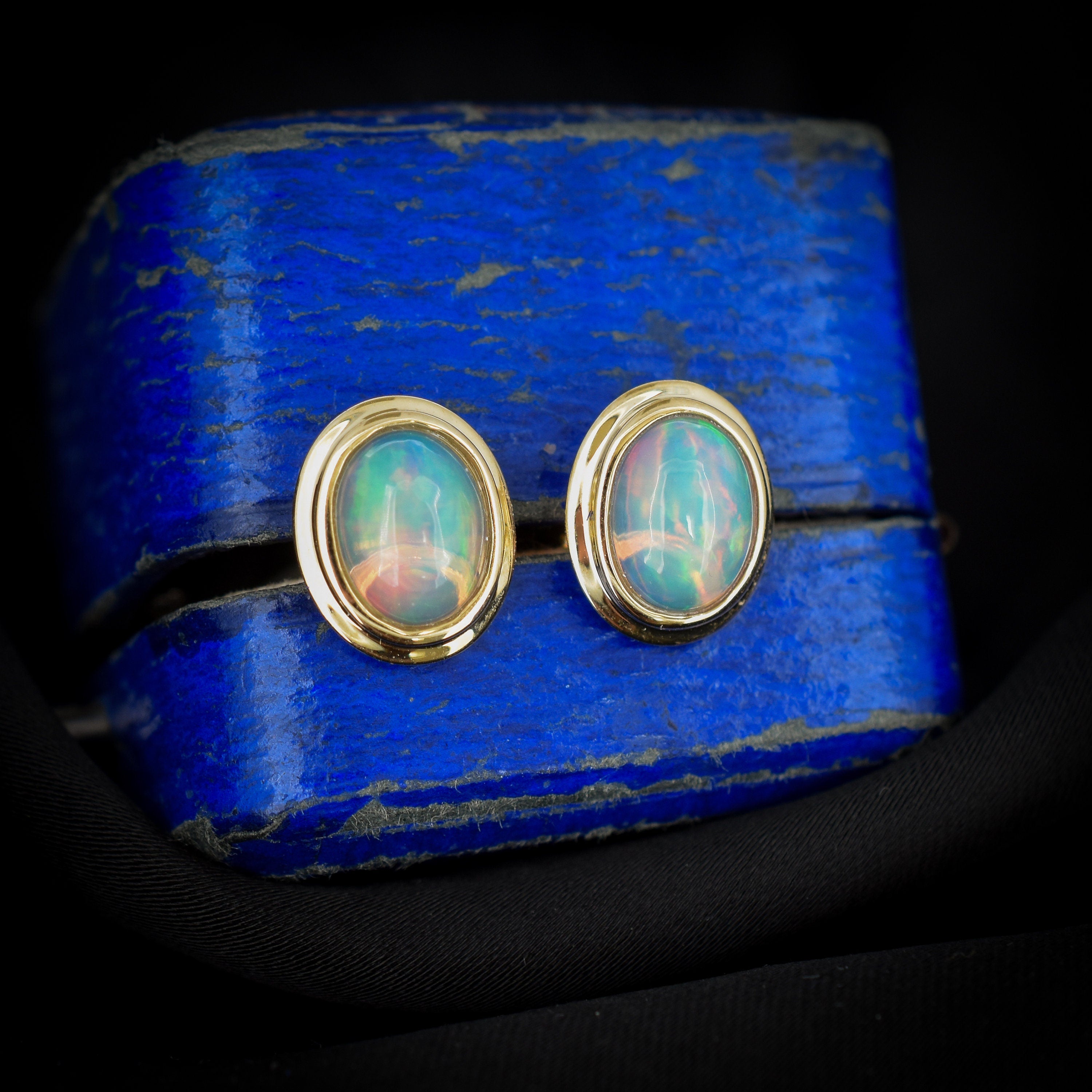 Oval Ethiopian Opal high quality studs