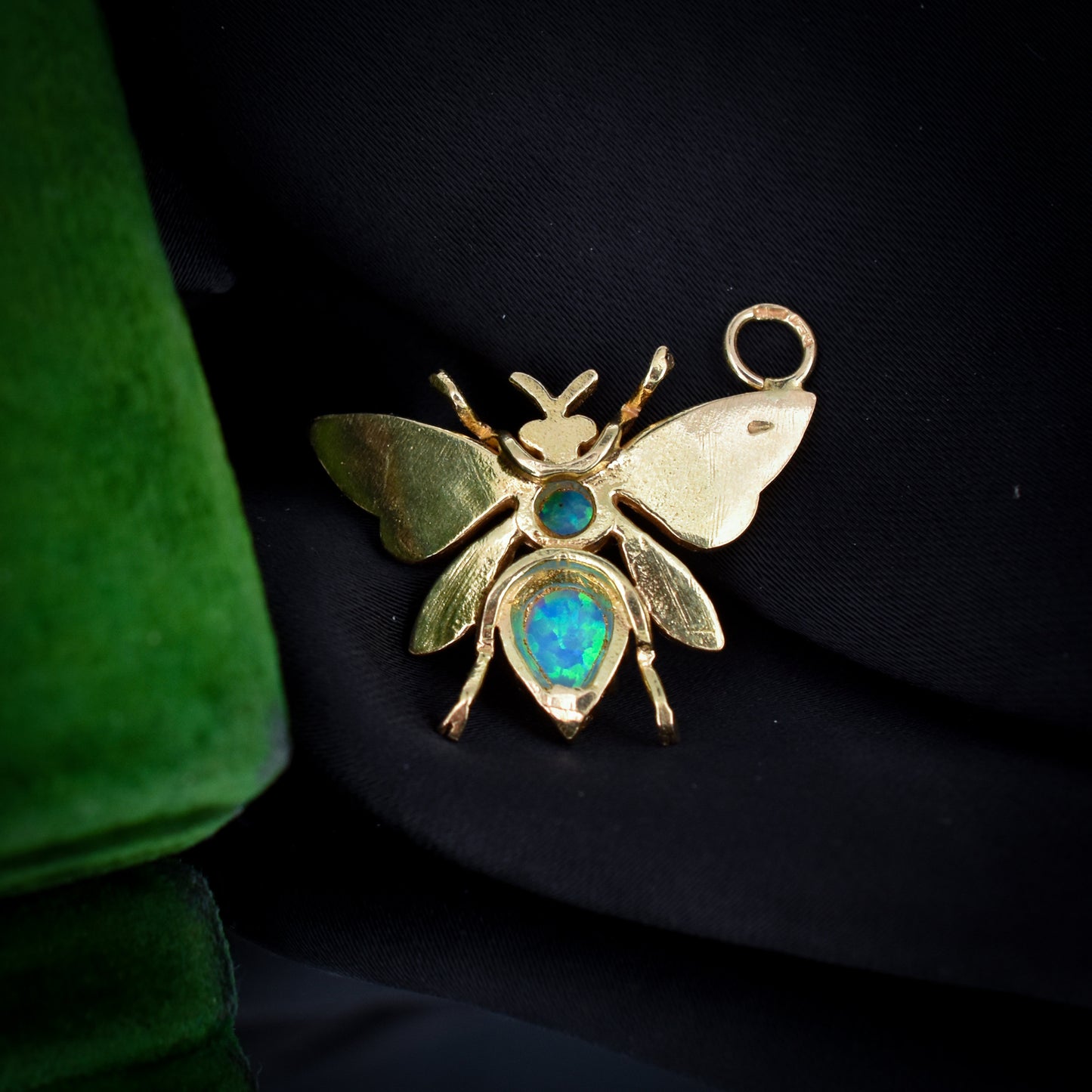 Opal Butterfly Insect 18ct Yellow Gold Pendant Charm