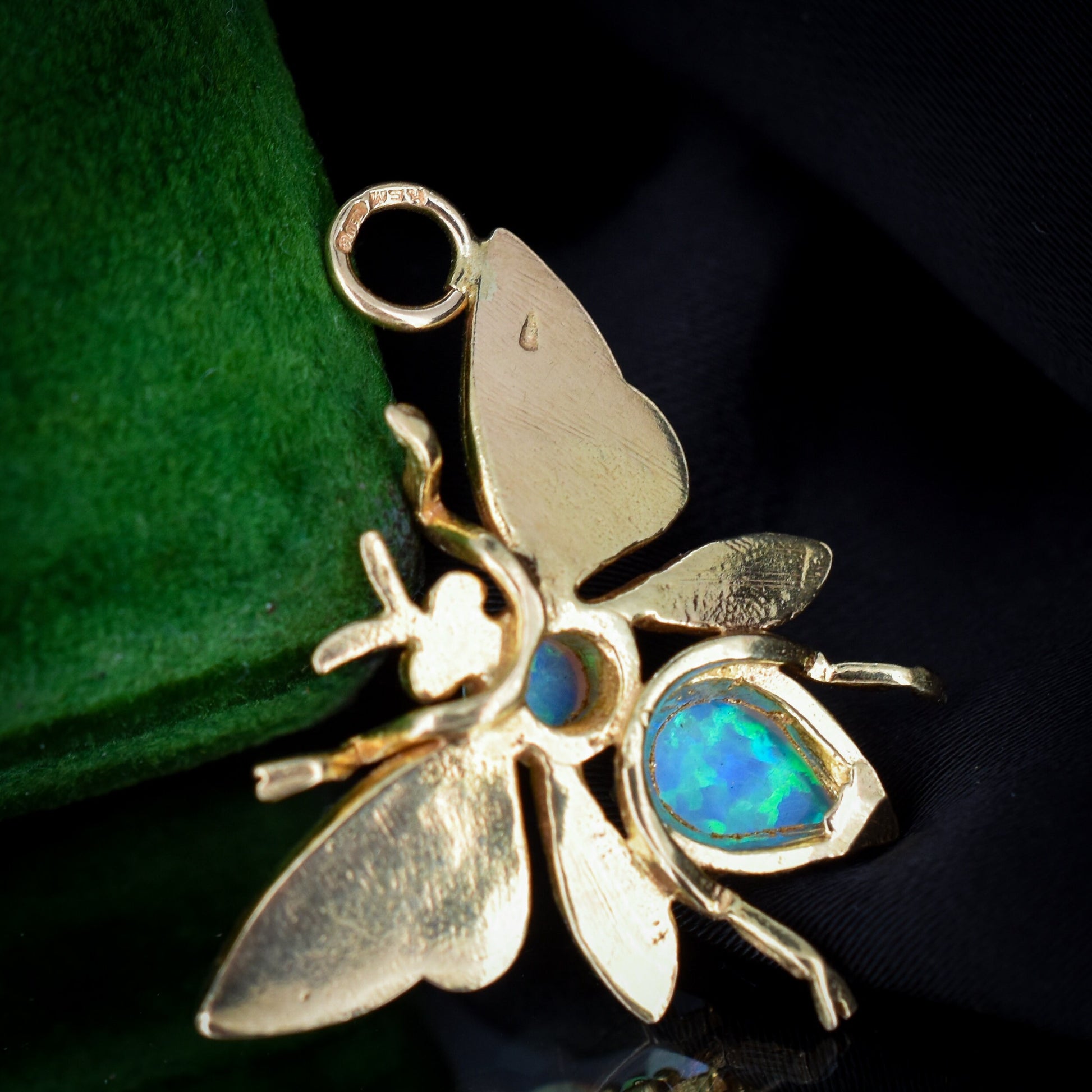 Opal Butterfly Insect 18ct Yellow Gold Pendant Charm