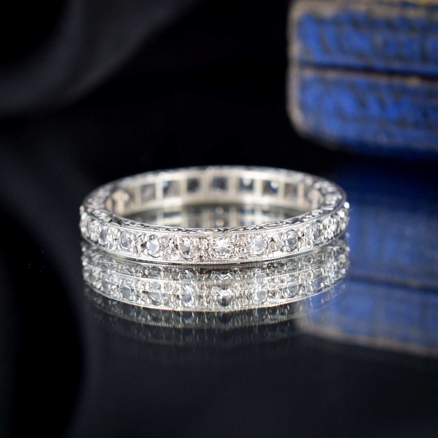 Art Deco Spinel 9ct White Gold Full Eternity Band Ring | Vintage