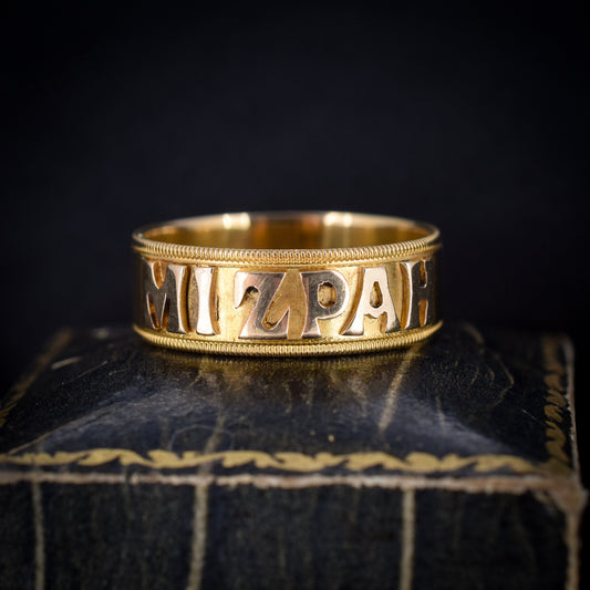 Antique Mizpah 18ct Yellow Gold Band Ring | Birmingham 1888