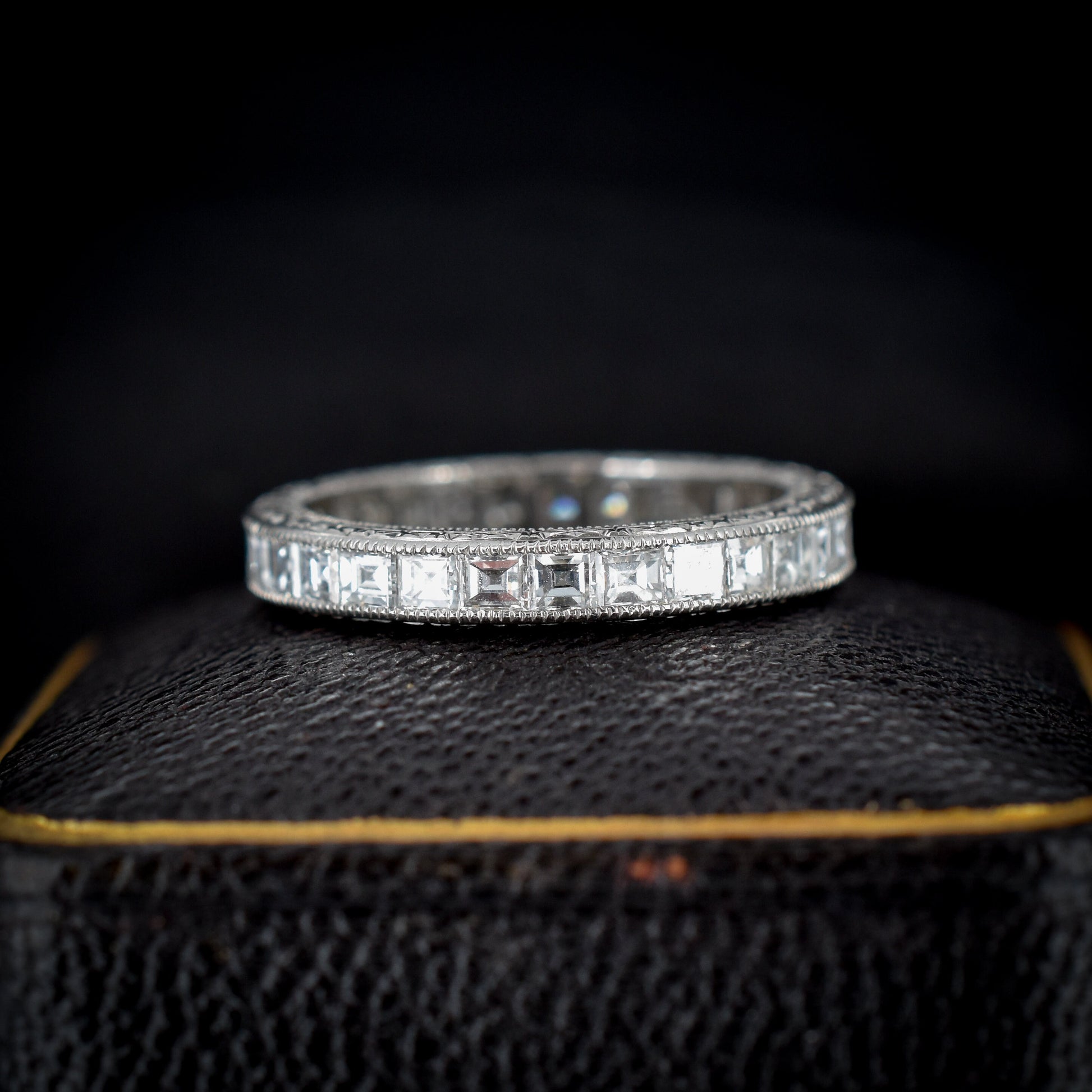 Art Deco Style 1.65ct Diamond Platinum Full Eternity Wedding Band Ring