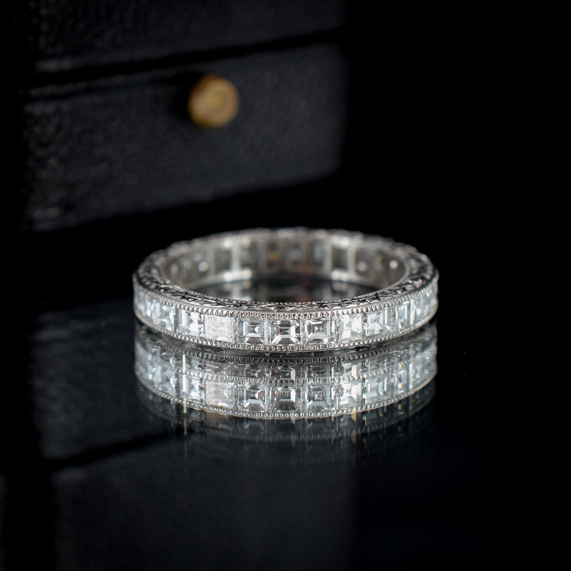 Art Deco Style 1.65ct Diamond Platinum Full Eternity Wedding Band Ring