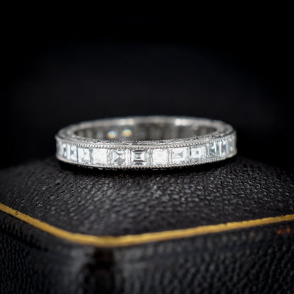 Art Deco Style 1.65ct Diamond Platinum Full Eternity Wedding Band Ring