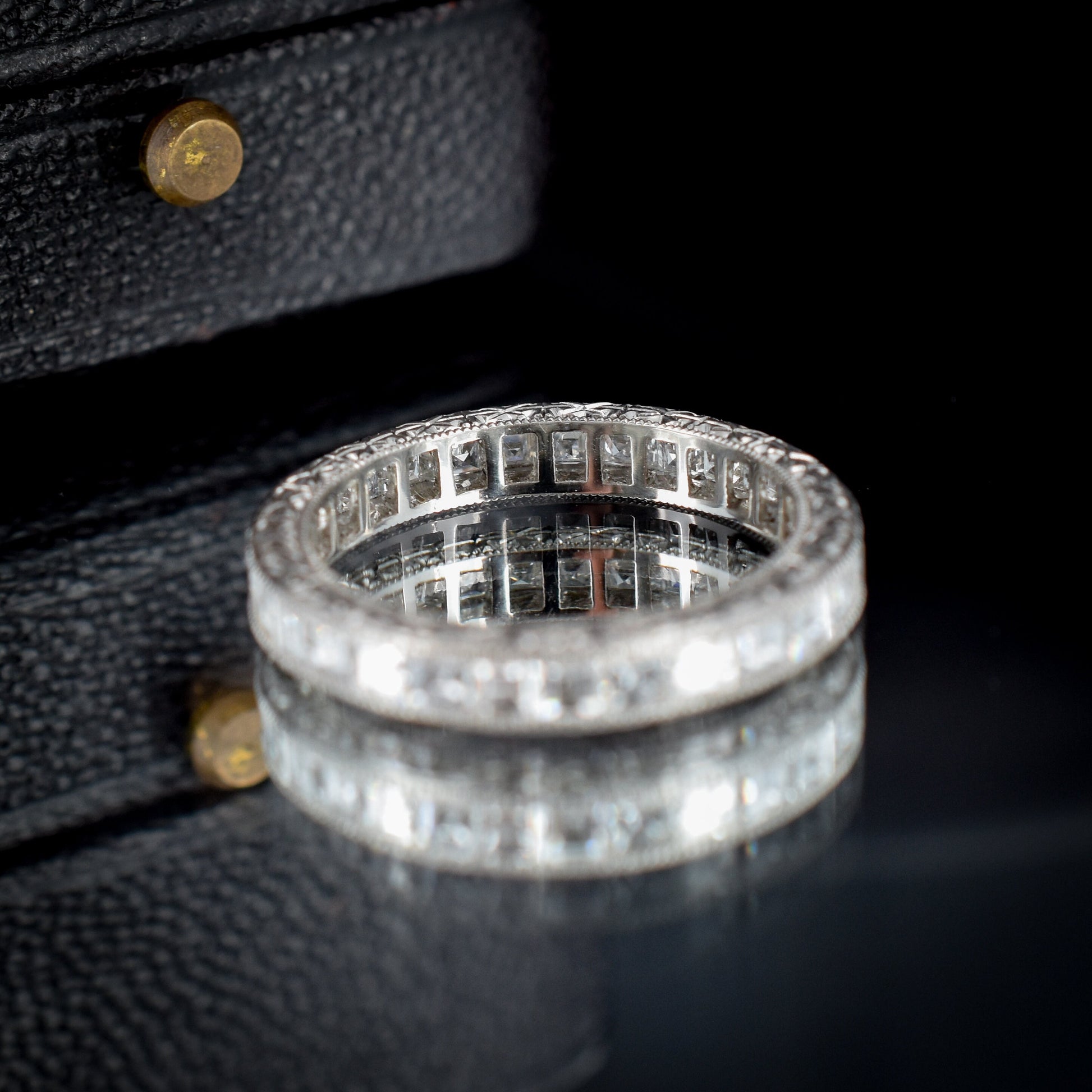 Art Deco Style 1.65ct Diamond Platinum Full Eternity Wedding Band Ring