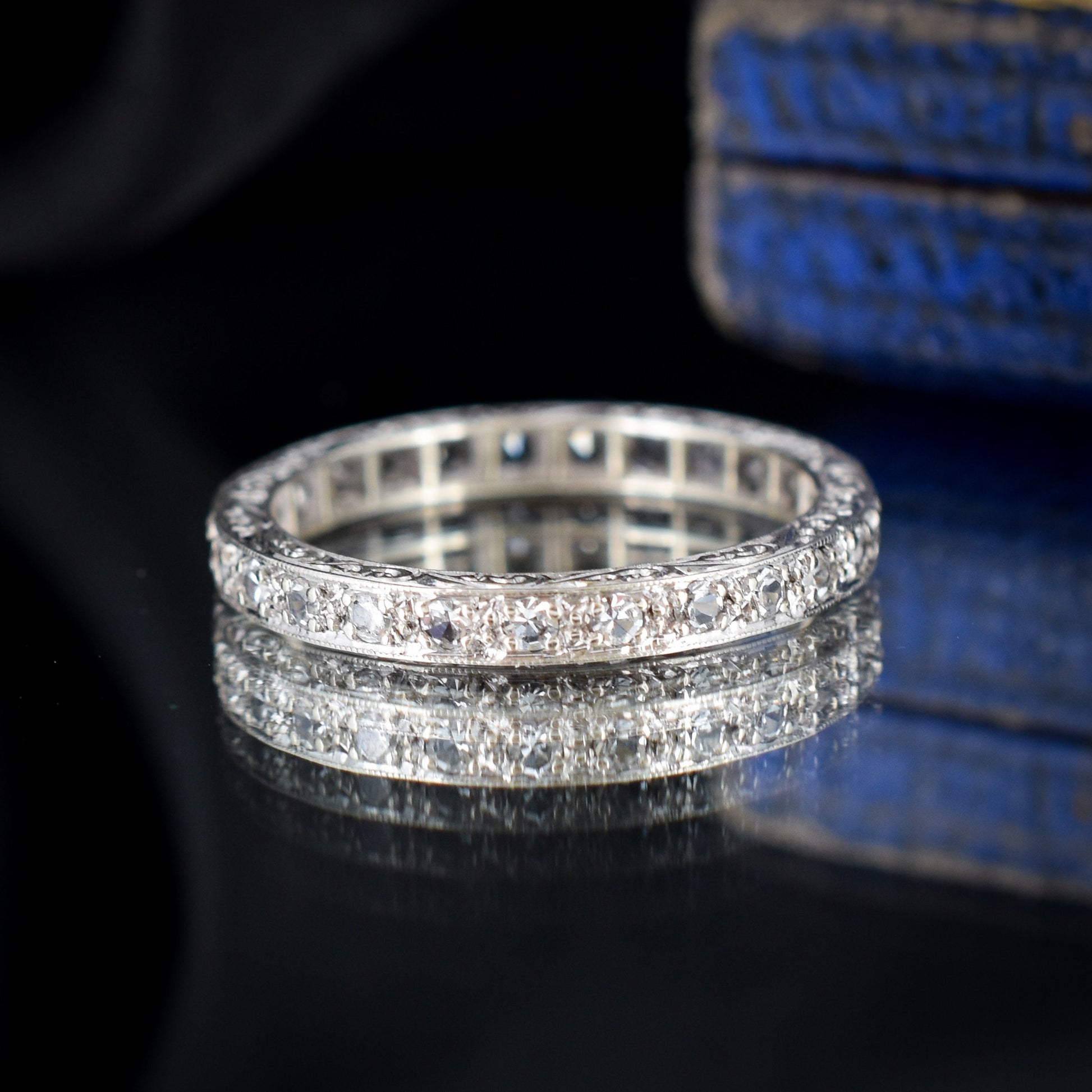 Art Deco Spinel 9ct White Gold Full Eternity Band Ring | Vintage