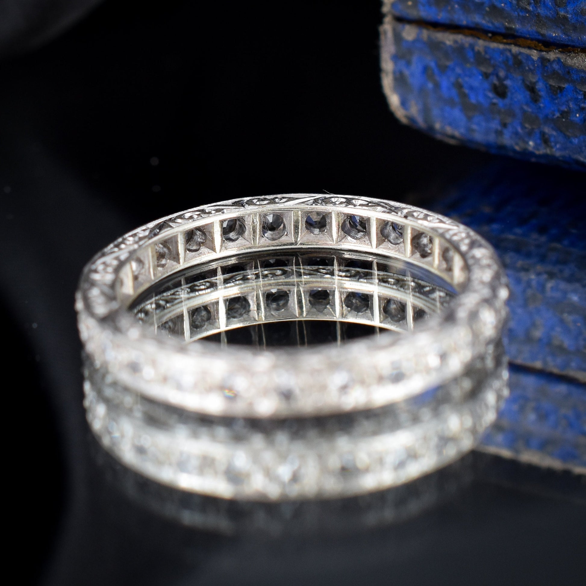 Art Deco Spinel 9ct White Gold Full Eternity Band Ring | Vintage