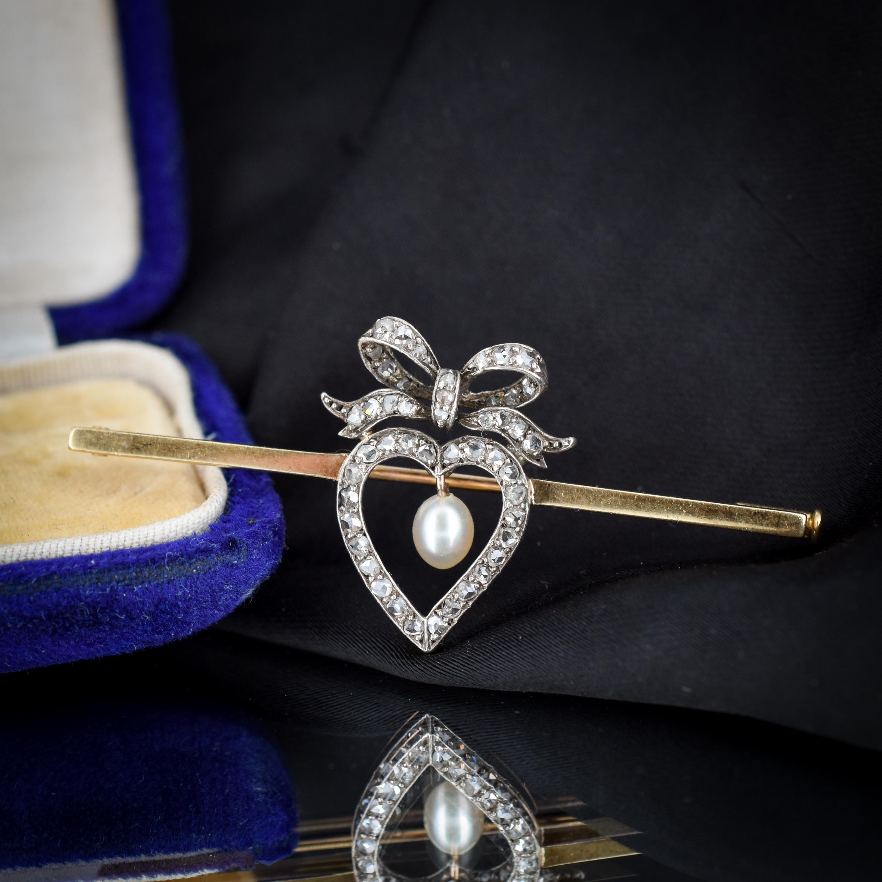 Diamond heart brooch deals