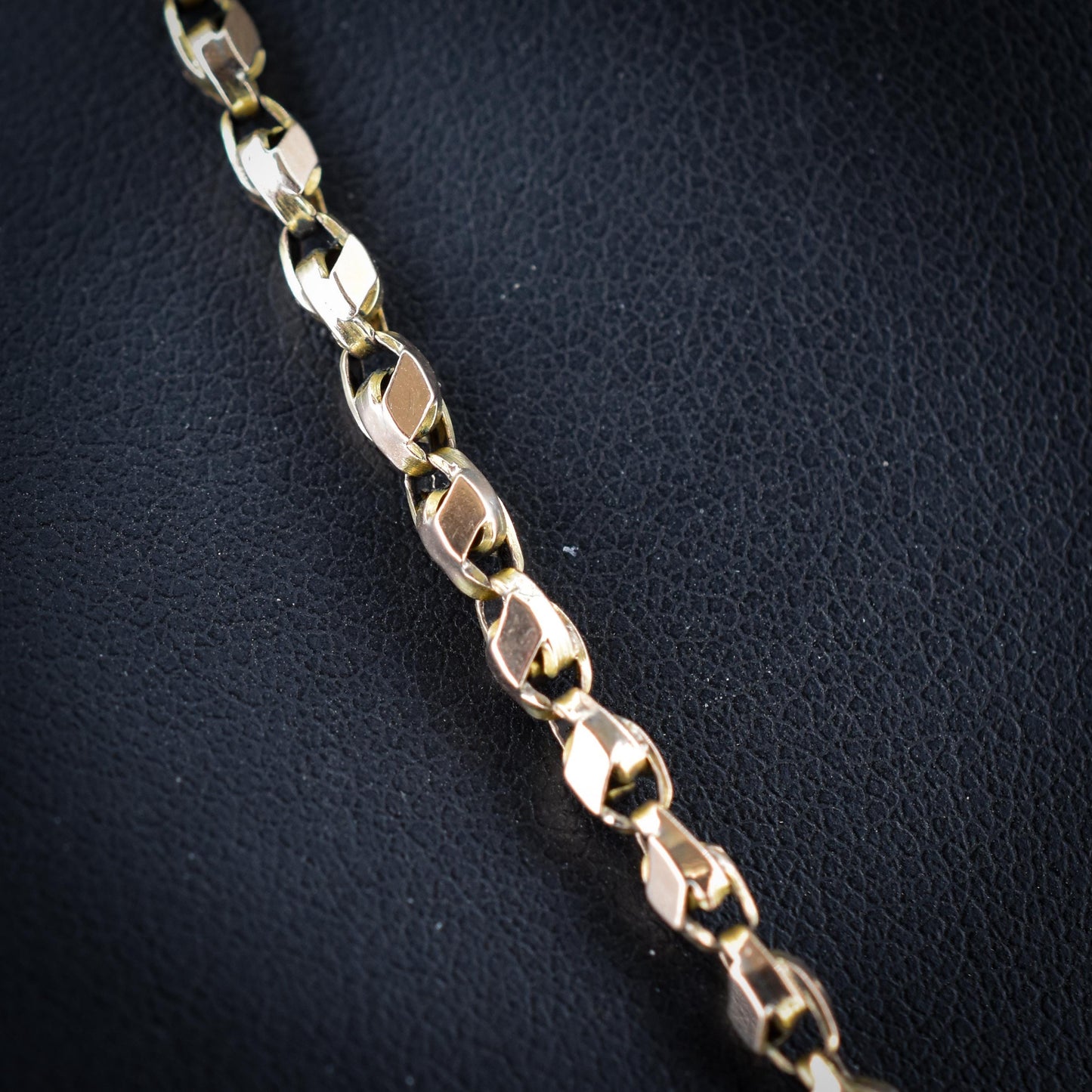 Antique Victorian 9ct Gold Fancy Link Chain Necklace with Spring Ring | 26"