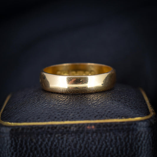 Art Deco '1926' 22ct Gold Plain Stacking Wedding Band Ring