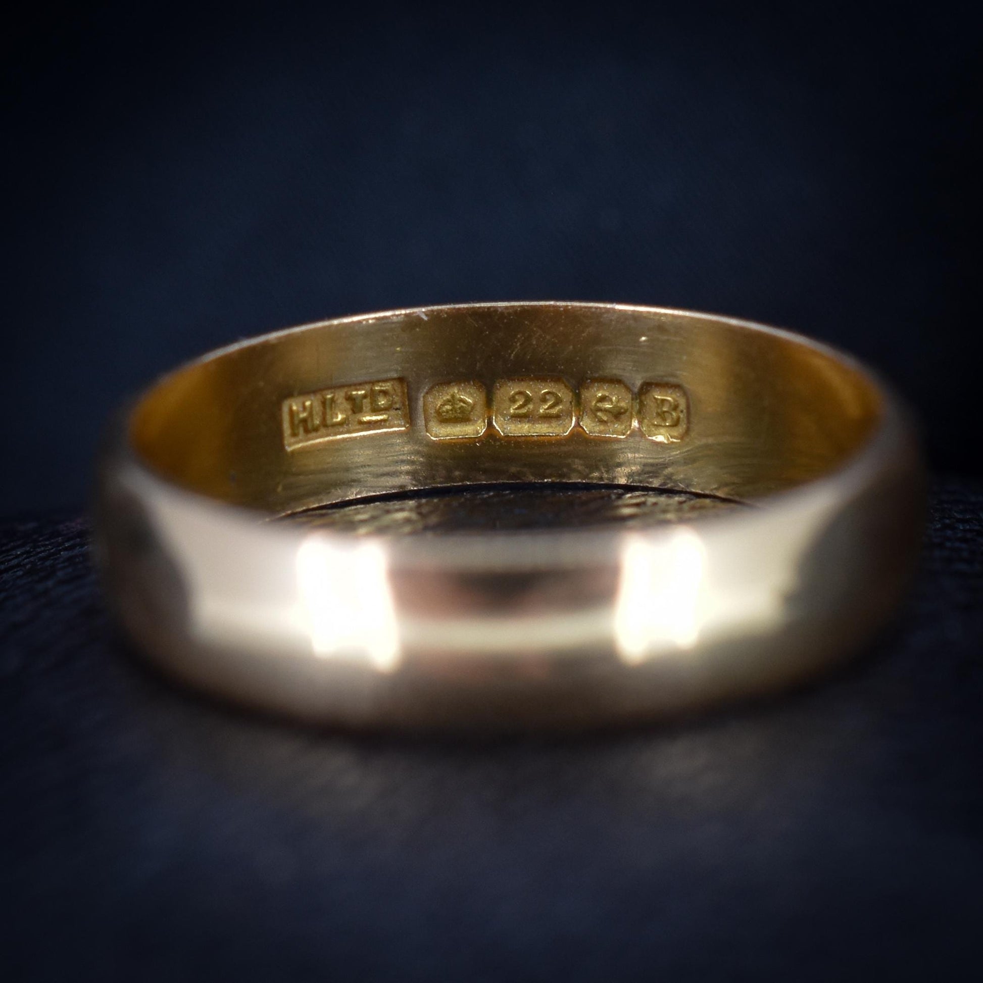 Art Deco '1926' 22ct Gold Plain Stacking Wedding Band Ring