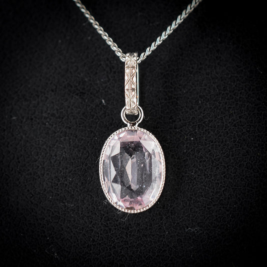 Certified 1.60ct Sri Lankan Natural Pink Sapphire Platinum Pendant Charm