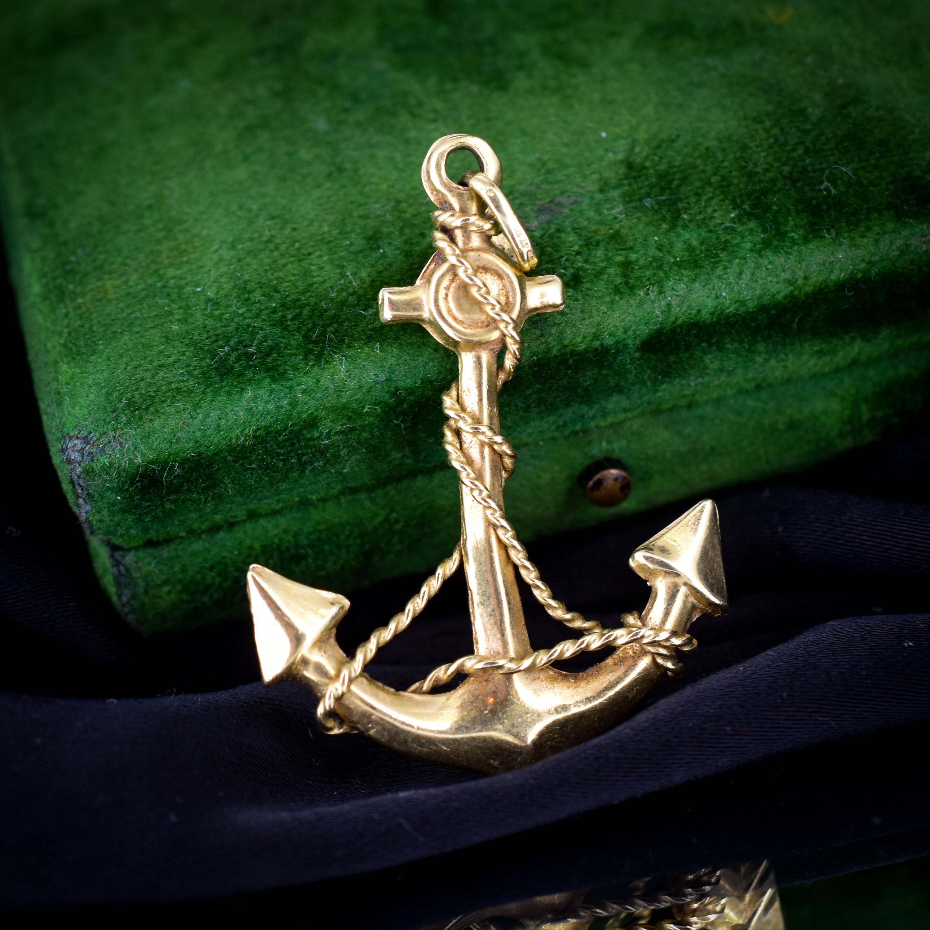 Large gold anchor pendant store