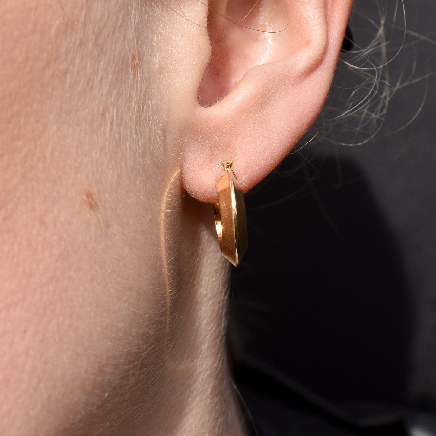 Vintage 9ct Yellow Gold Hoop 'Hoops' Earrings