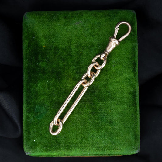 Antique 9ct Gold Dog Clip Trombone Chain Extender 2.5"