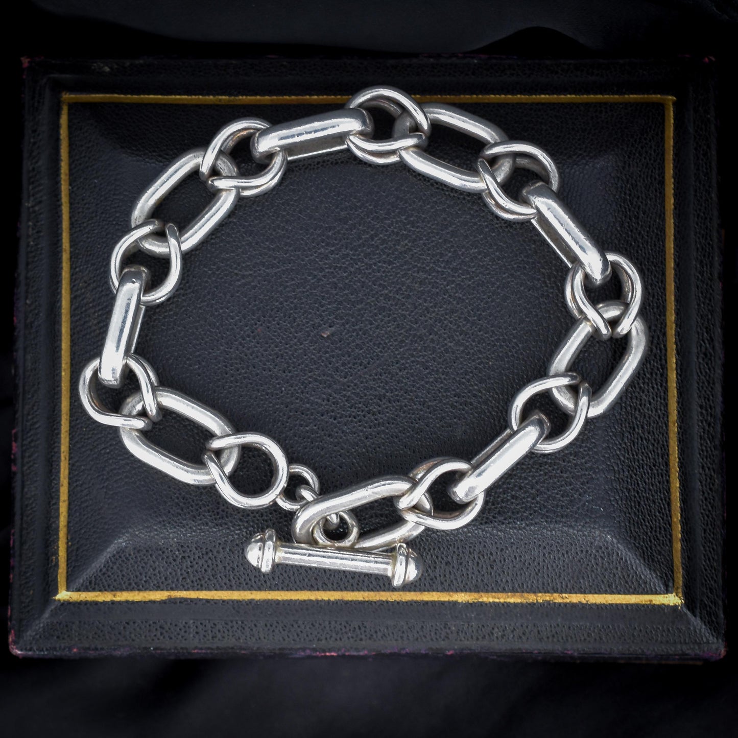 Vintage 980 Mexican Silver Bracelet with T-bar Fastener | 8" Length