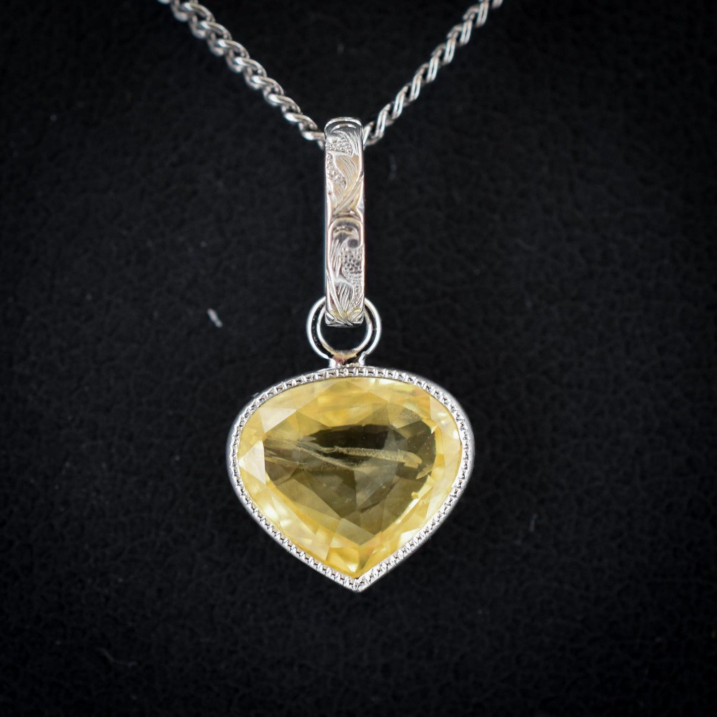 Certified 1.62ct Sri Lanka Natural Yellow Sapphire Platinum Pendant Charm