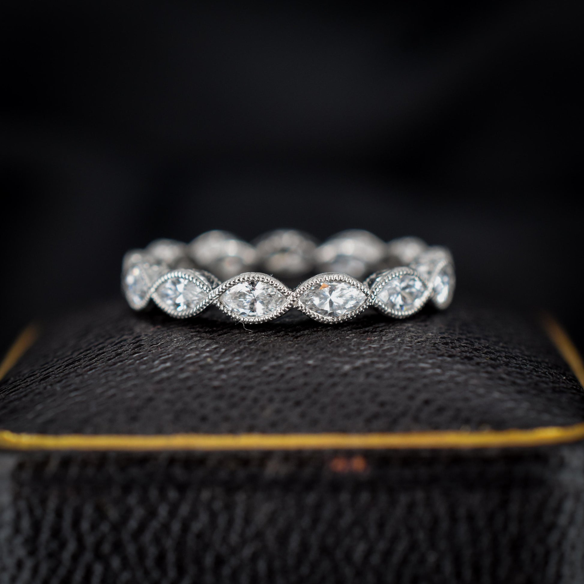 1.21ct Marquise Cut Diamond Platinum Full Eternity Wedding Band Ring