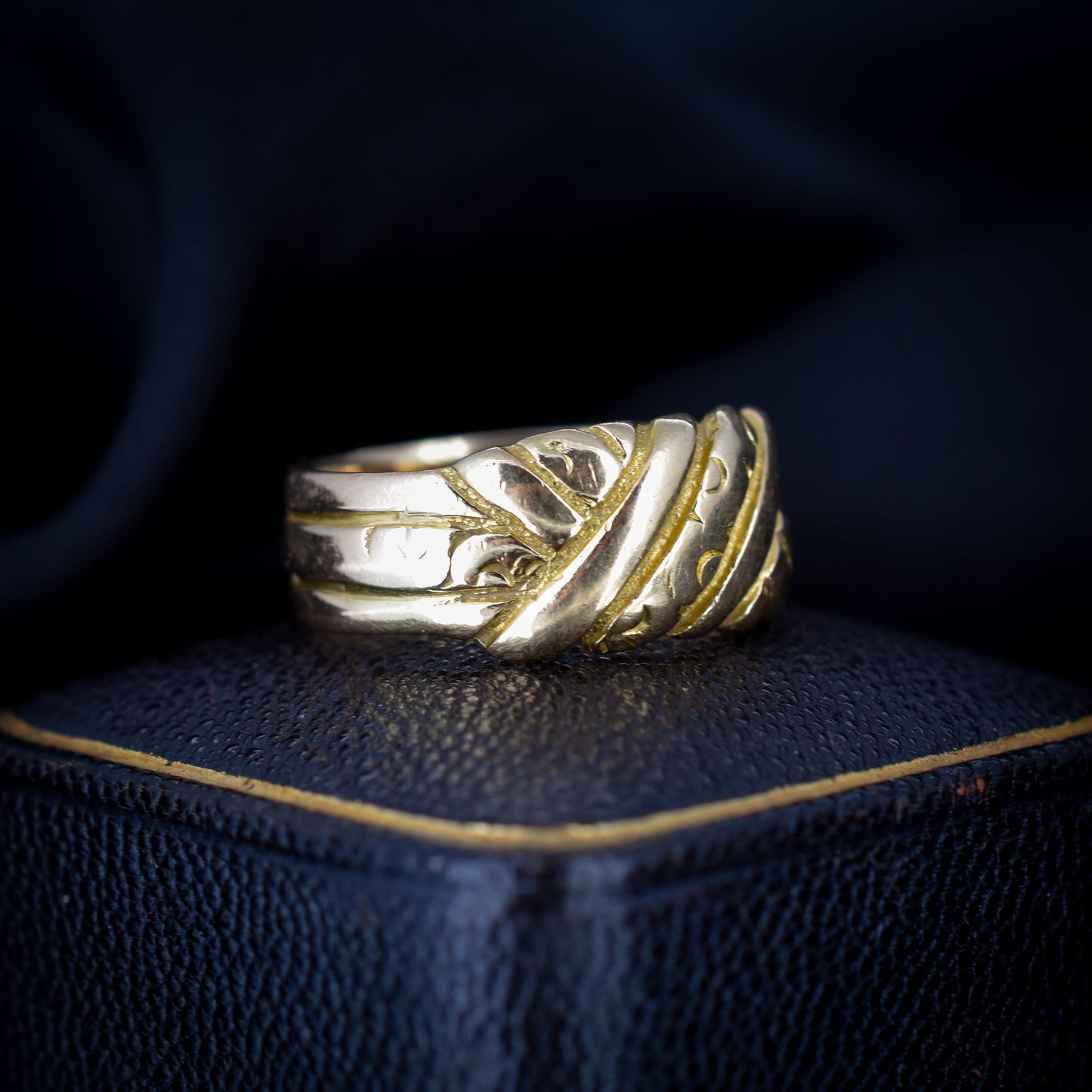 Antique Victorian 18ct Yellow Gold Keeper Ring | Chester 1900