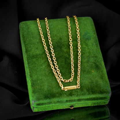 Antique Victorian 15ct Gold Short Chain Necklace with Barrel Clasp | 15"