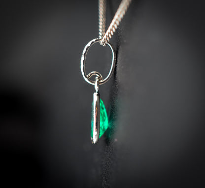 0.45ct Natural Emerald Platinum Drop Pendant Charm