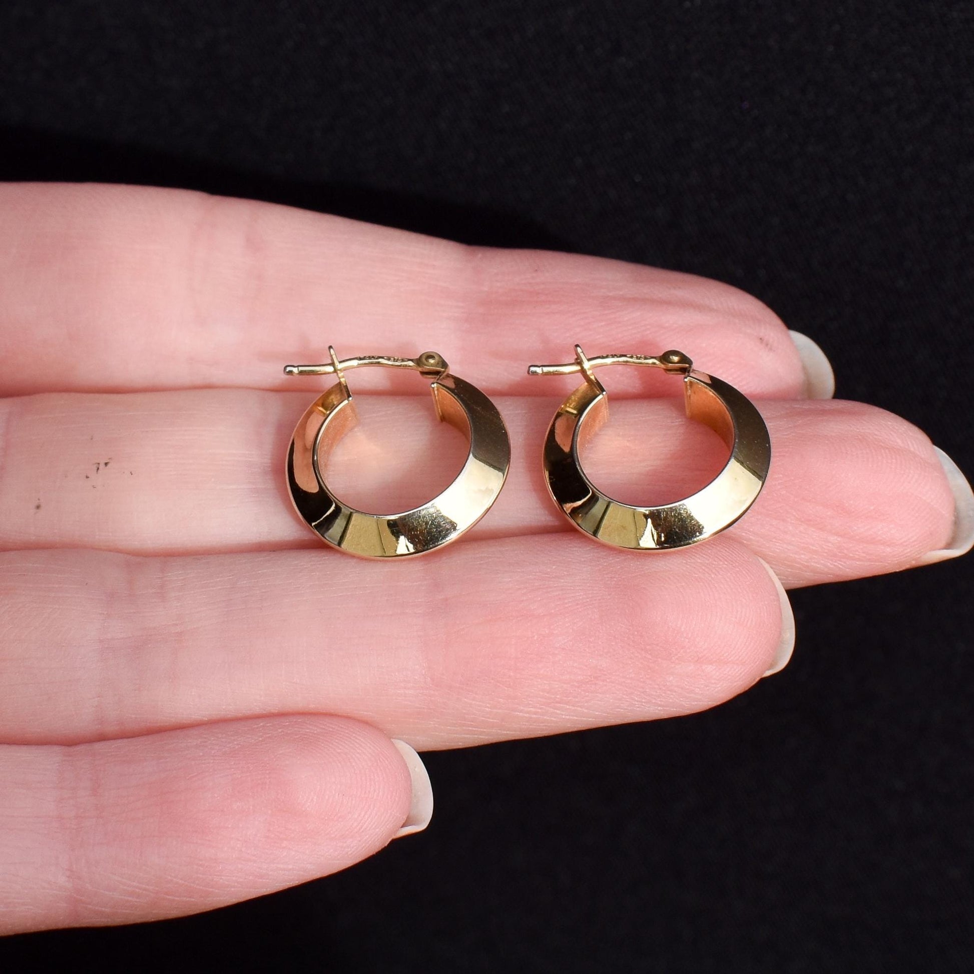 Vintage 9ct Yellow Gold Hoop 'Hoops' Earrings