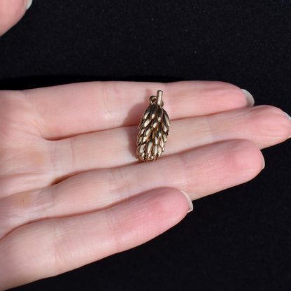 Vintage 9ct Yellow Gold Banana Bunch Fruit Charm Pendant