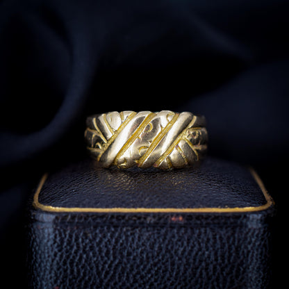 Antique Victorian 18ct Yellow Gold Keeper Ring | Chester 1900