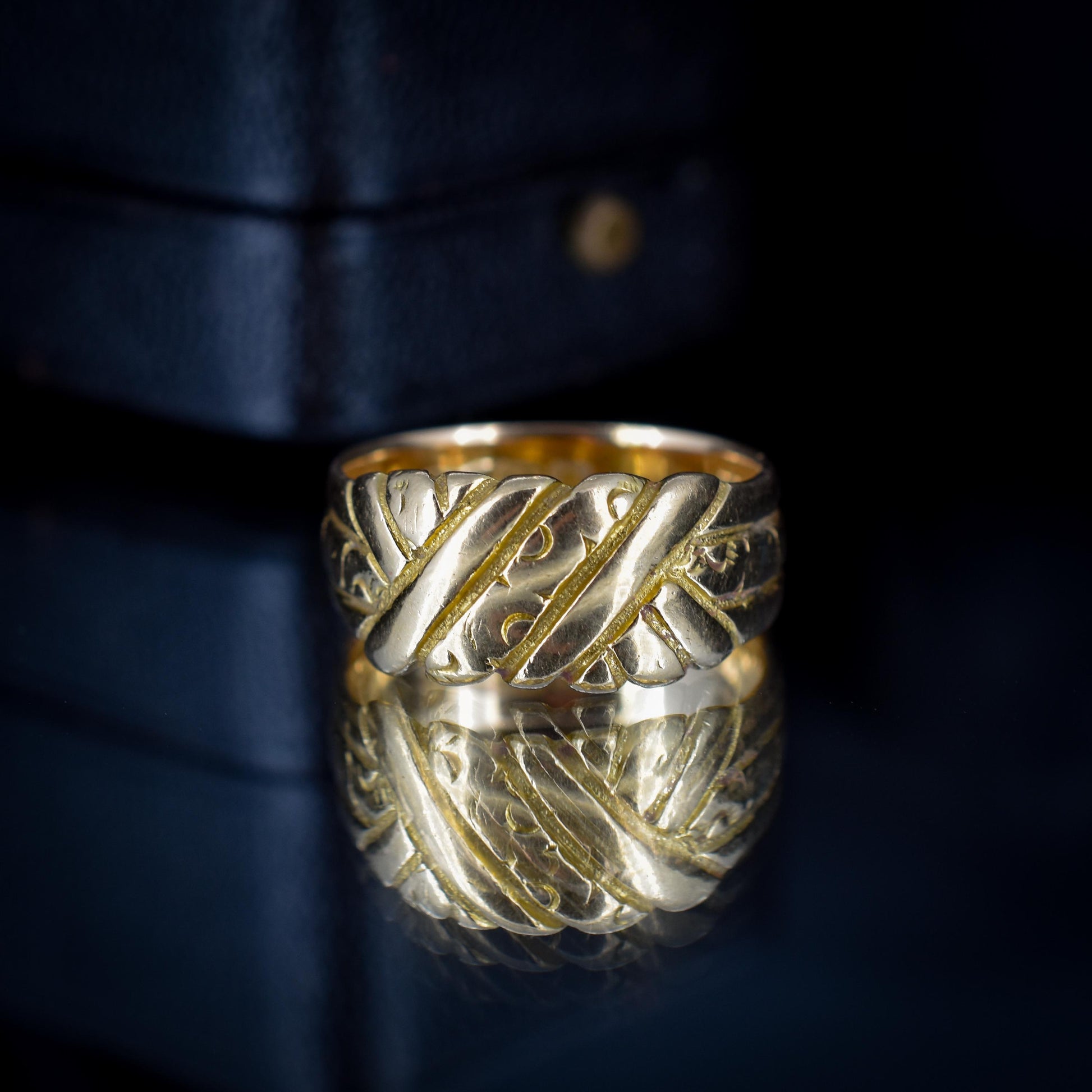 Antique Victorian 18ct Yellow Gold Keeper Ring | Chester 1900