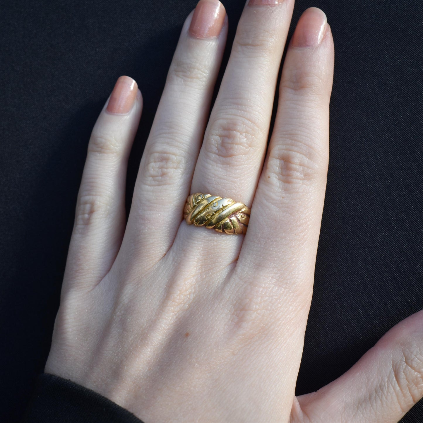 Antique Victorian 18ct Yellow Gold Keeper Ring | Chester 1900