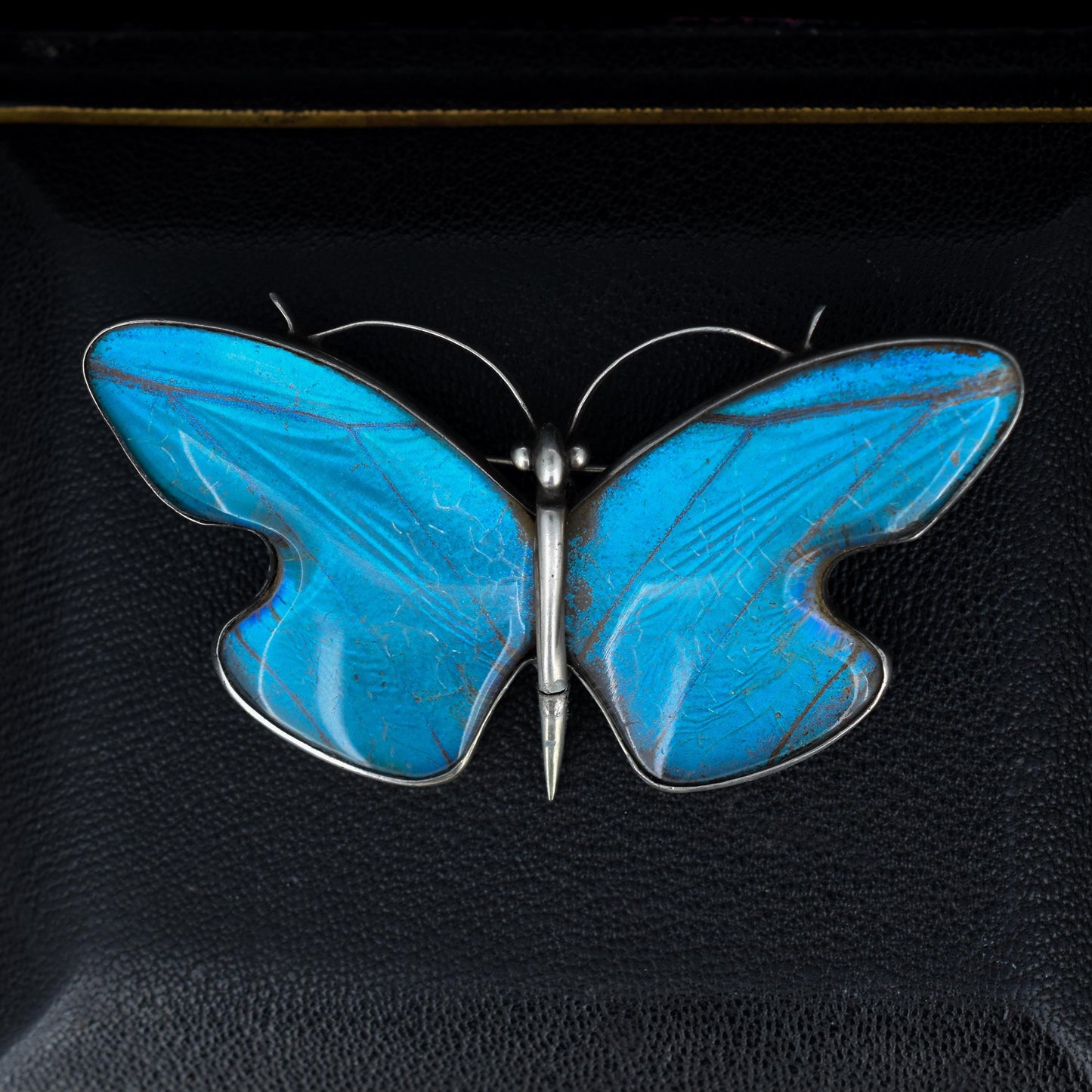 Antique Art Deco Sterling Silver Butterfly Wing Butterfly Brooch Pin