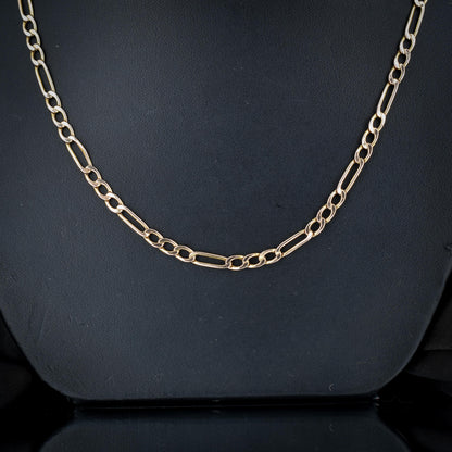 Vintage 9ct Yellow Gold Figaro 18″ Long Chain Necklace