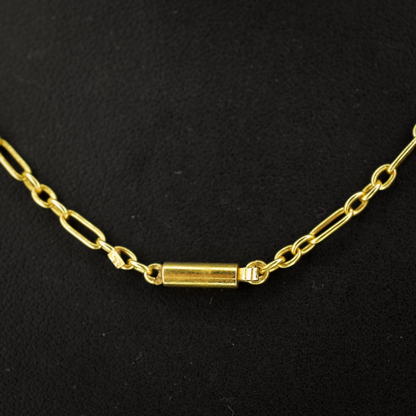 Antique Victorian 15ct Gold Short Chain Necklace with Barrel Clasp | 16.5"