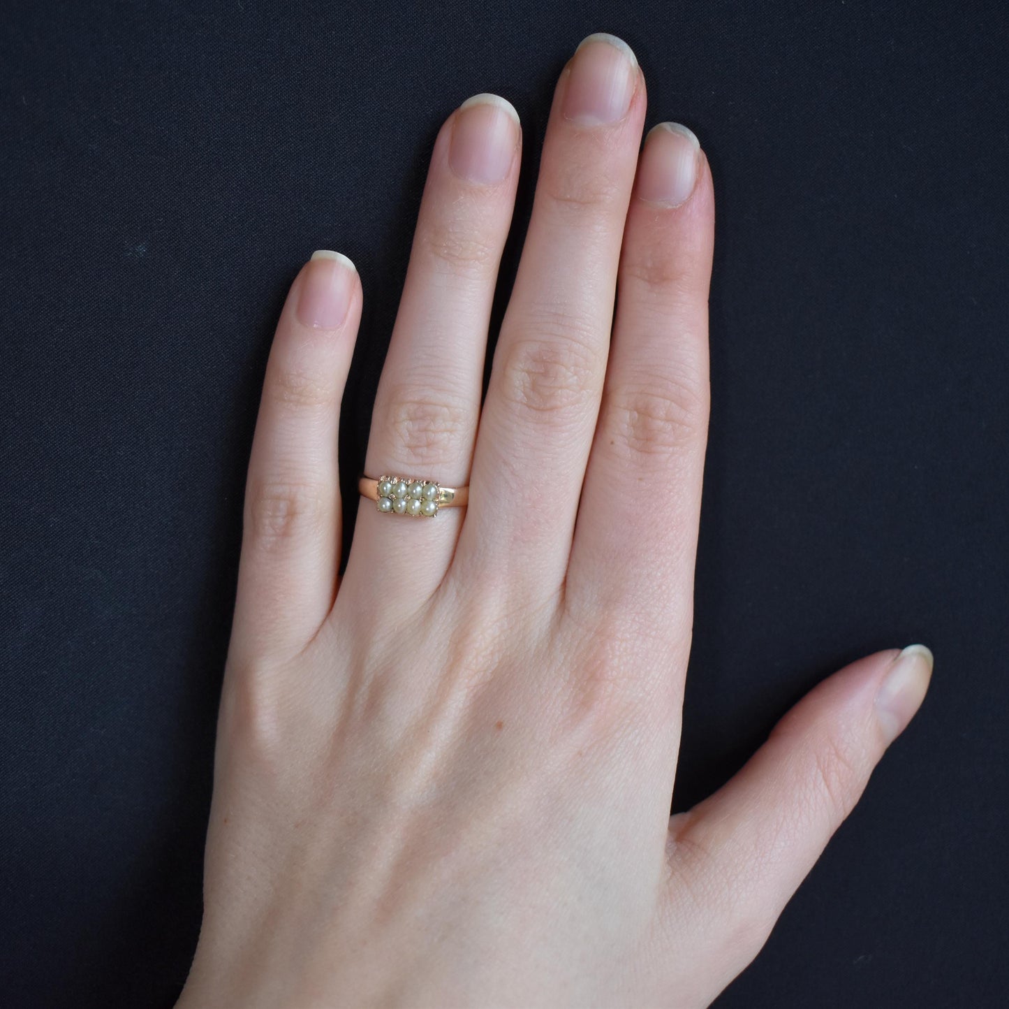 Antique Victorian Pearl Gold Band Ring