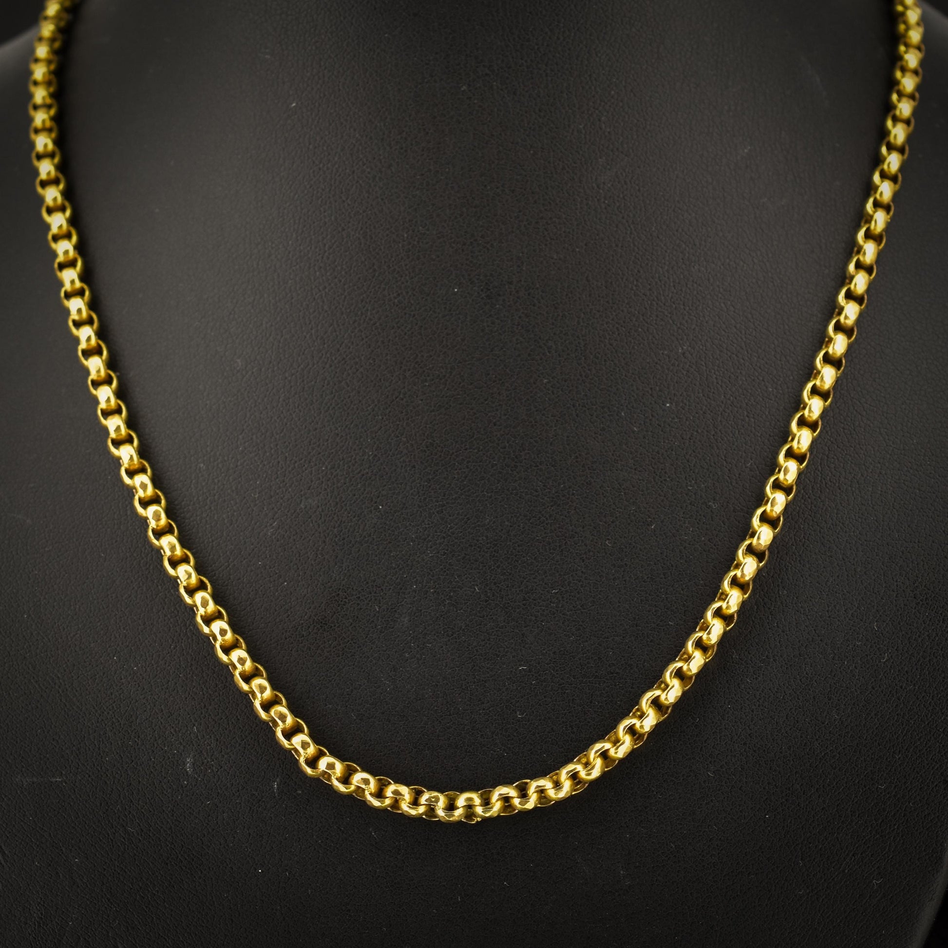 Antique Victorian 9ct Yellow Gold Faceted Chain Necklace | 21"