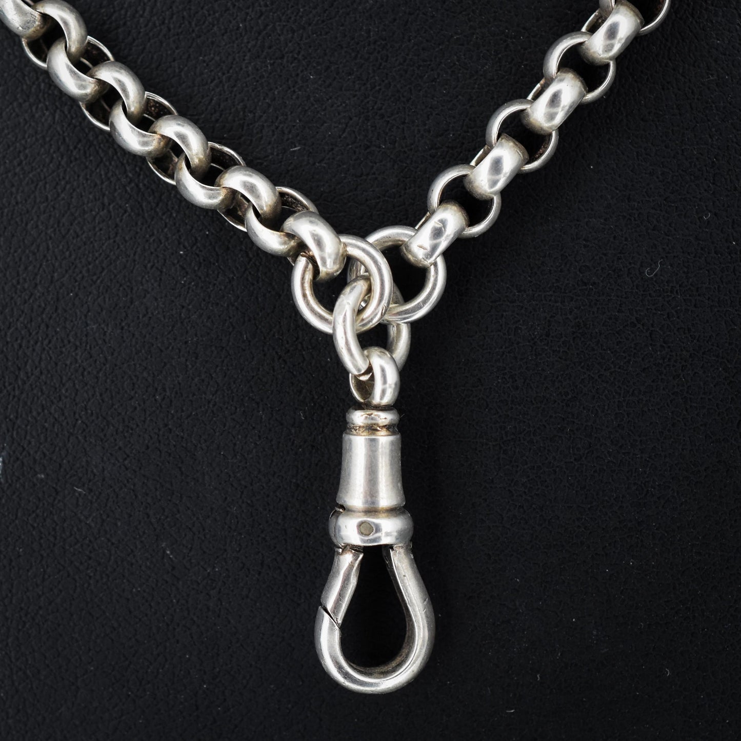 Antique Silver Long Belcher Guard Chain Necklace | 59" Length