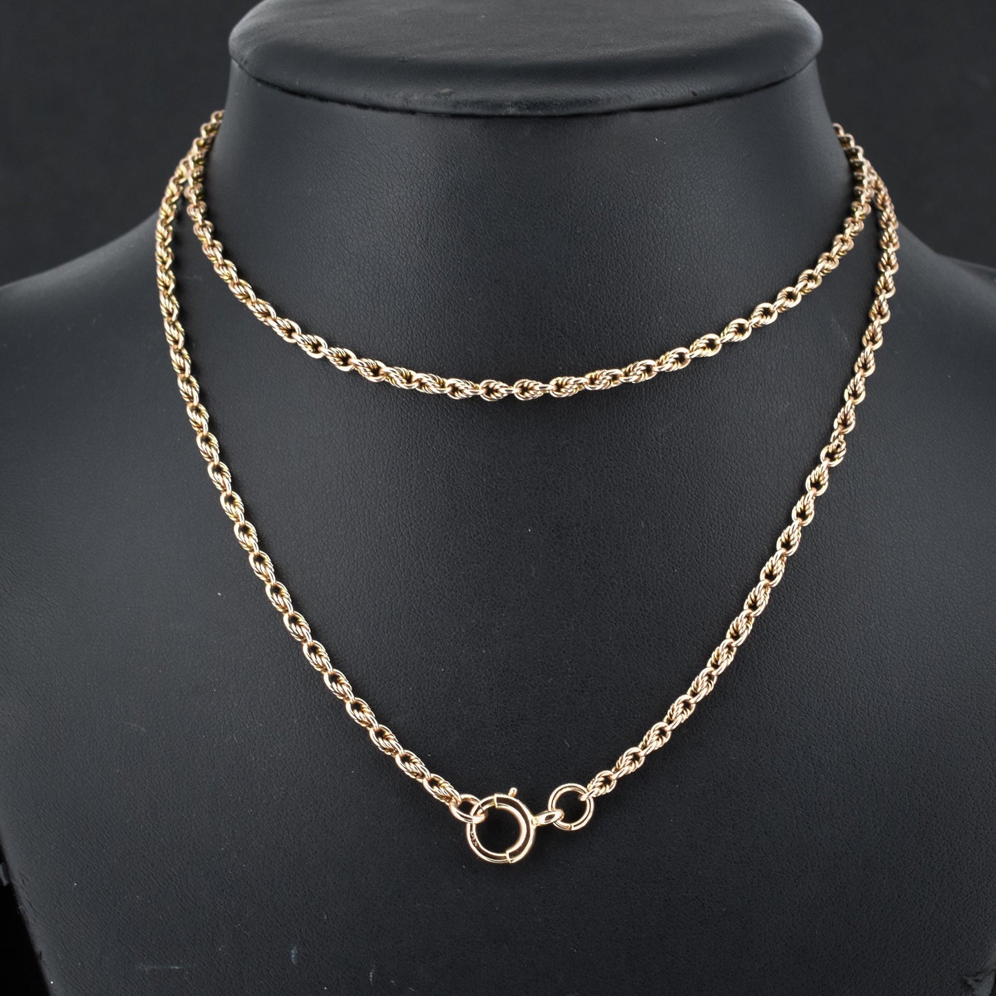 Antique 9ct Gold Fetter Link Chain Necklace 28" Length