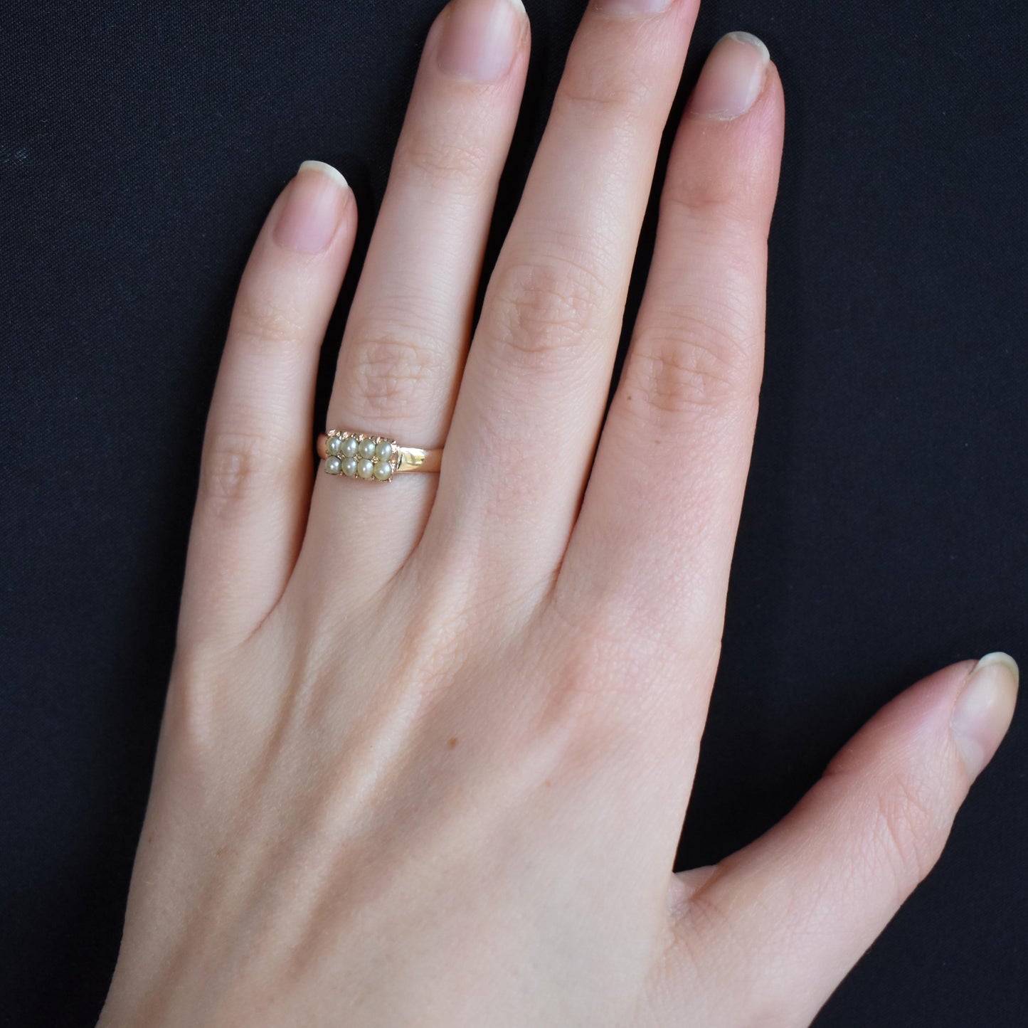 Antique Victorian Pearl Gold Band Ring