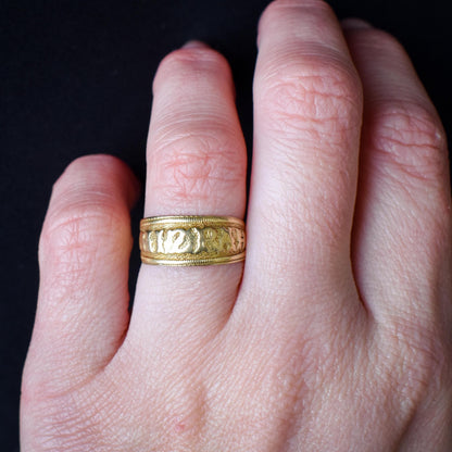 Antique Victorian Mizpah 18ct Yellow Gold Band Ring