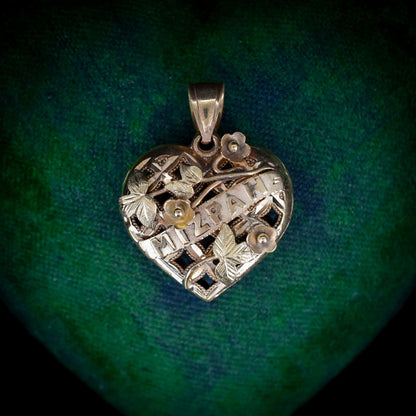 Antique 15ct Gold Mizpah Heart Pendant